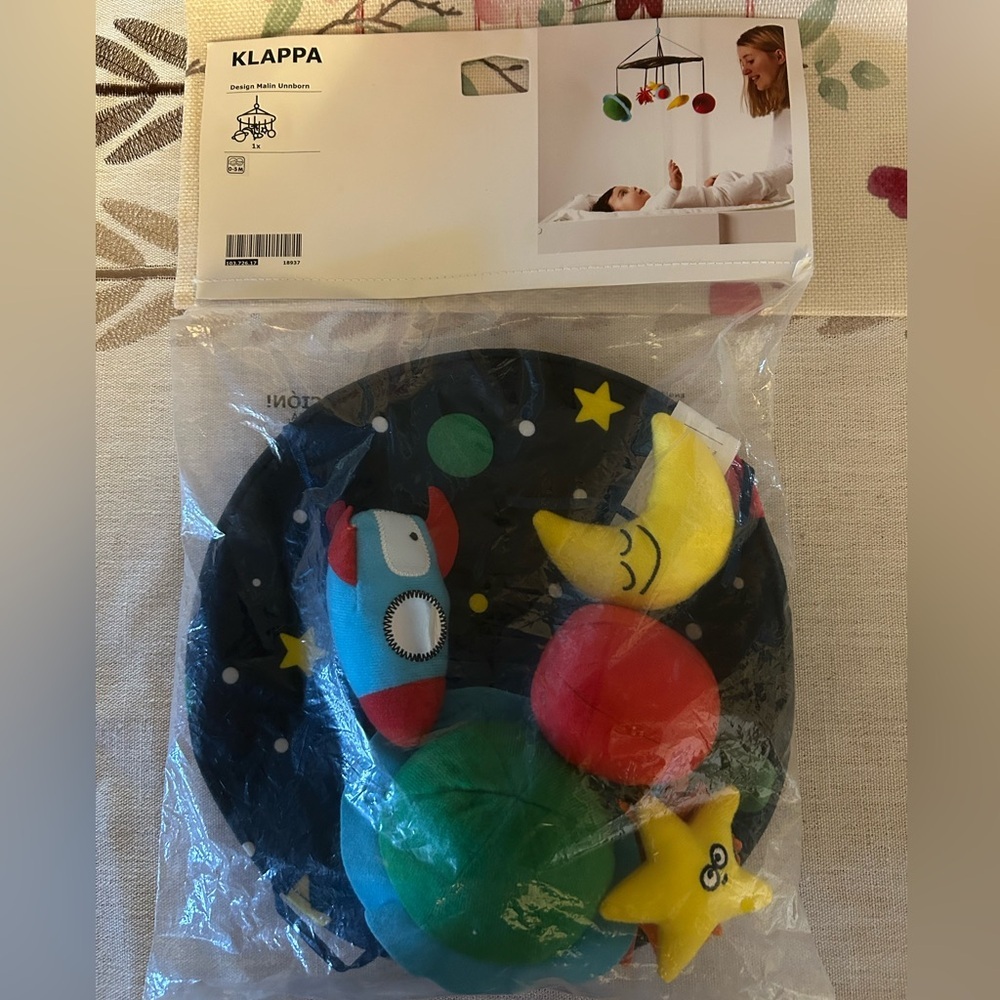 Ikea Klappa Baby Mobile Planets Space Soft Plush Nursery Decor New